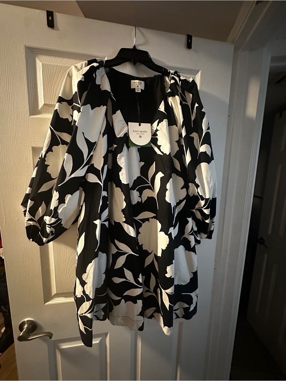 kate spade Black and White Floral Tunic Top
